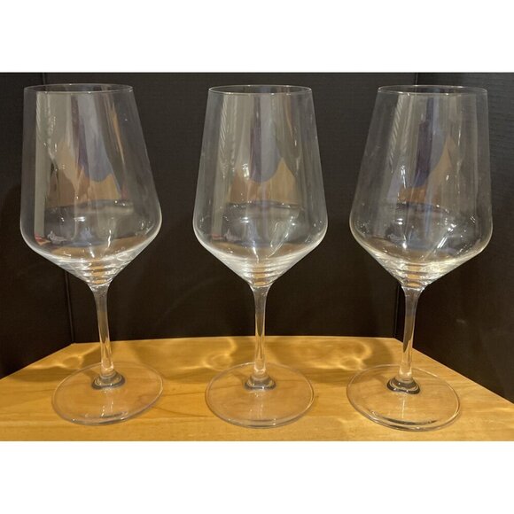 Stolzle Starlight Red‎ Wine Glasses Glass 9.5" Clear Crystal Stemware Set Of 3 - Picture 1 of 4